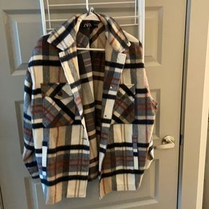 Zara oversized jacket flannel